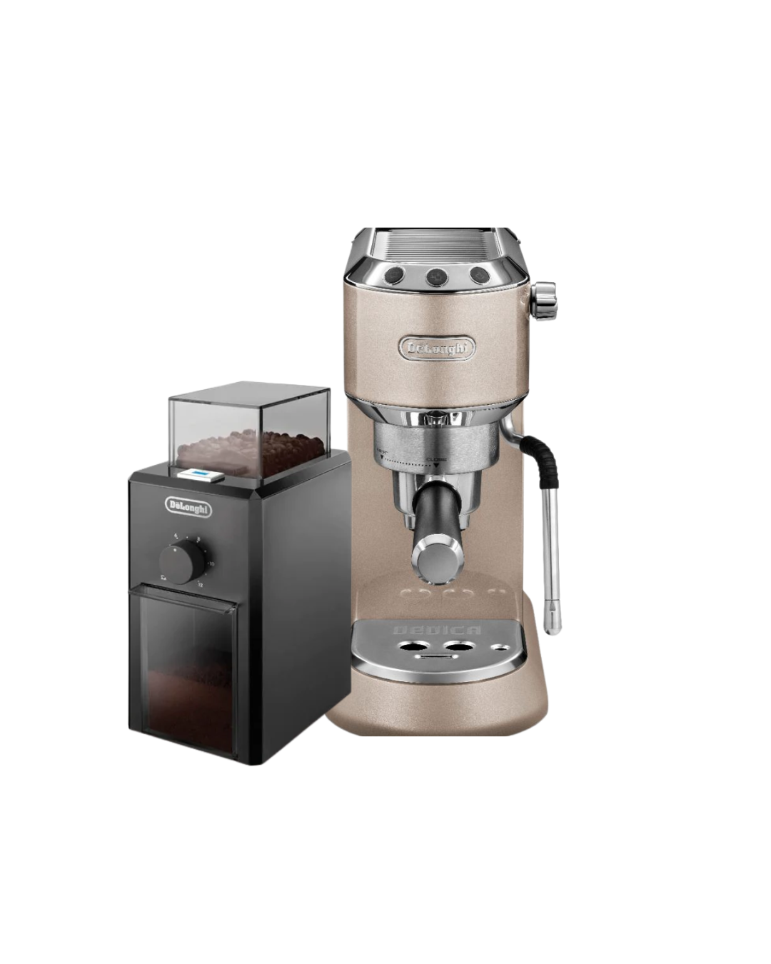 מכונת אספרסו DeLonghi + מטחנת קפה מקצועית